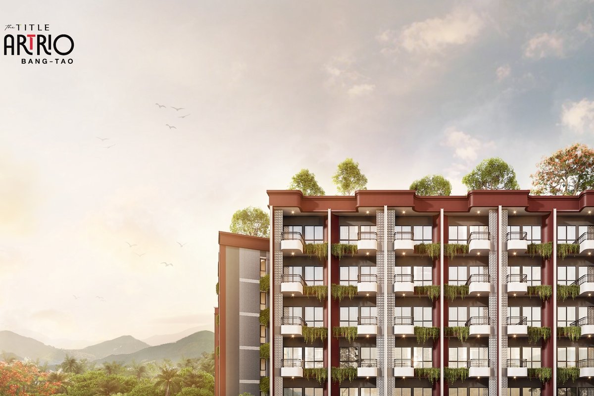The Title Artrio — building elevation against the hills